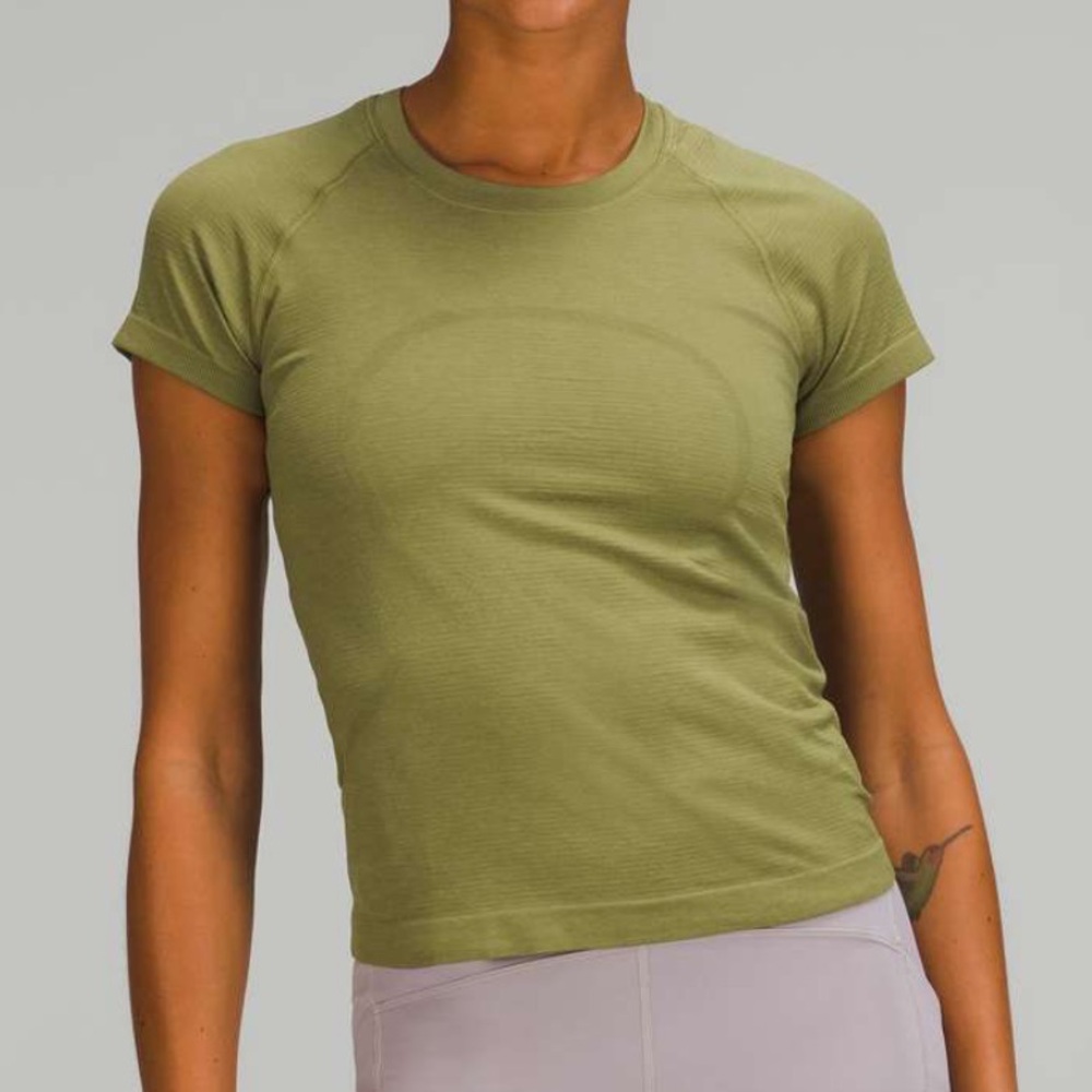 Lululemon Swiftly Tech Short Sleeve Shirt 2.0 Race Length in Bronze Green